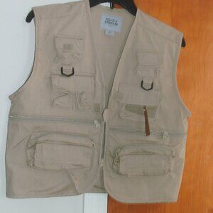 NWT Fishing Camping Hiking Explorer Safari Khaki Vest Pockets & Zip Storage XL
